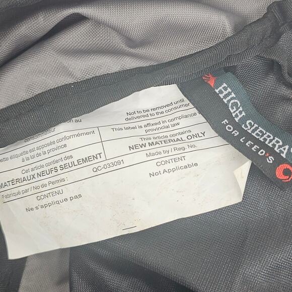 High Sierra for Leed's Pack-N-Go Sport Backpack Black & Gray Hiking Gorpcore 18L - Picture 6 of 12